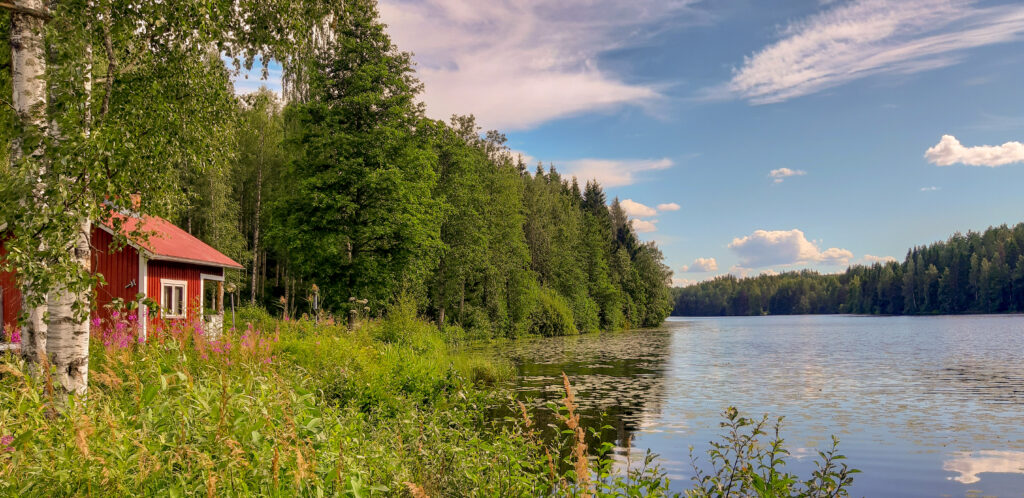 Jezero a stará sauna