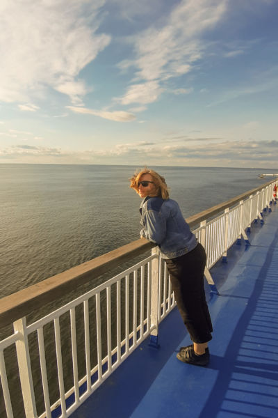 na trajektu do Tallinu